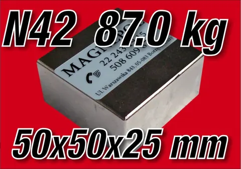 MPŁ 50x50x25 N42 Magnes neodymowy płytkowy