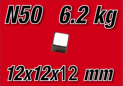 MPŁ 12x12x12 N50 Magnes neodymowy płytkowy