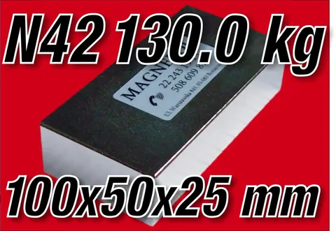 MPŁ 100x50x25 N42 Magnes neodymowy płytkowy