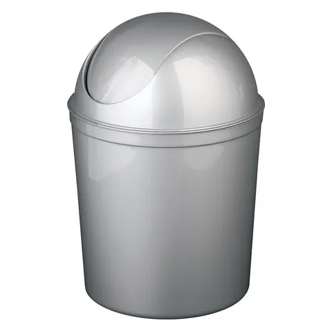 Okrągły kosz na śmieci SWING 5L /srebrny 13450803 Plast Team
