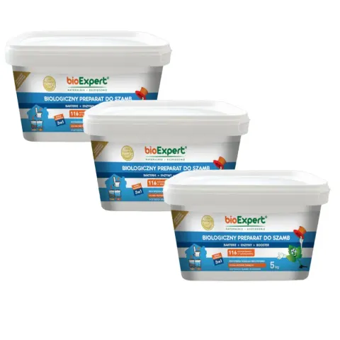 Proszek do szamba 3W1 Bakterie ENZYMY BOOSTER 3 x 5kg | bioExpert