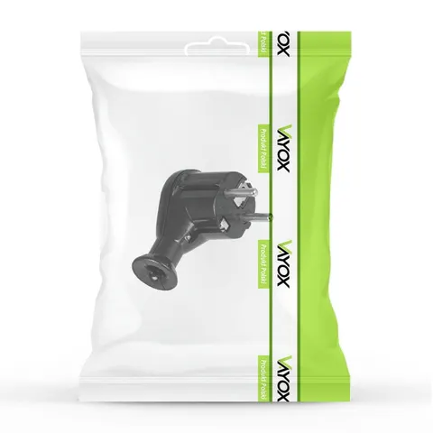 Wtyczka kątowa rozbieralna Uni-Schucko , 2p+Z Schuko 16A , 250V WT-50 czarny VAYOX