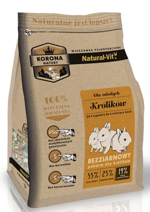 KORONA NATURY Natural-Vit Pokarm Dla Królika Junior 750g
