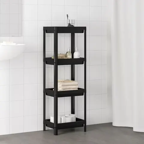 REGAŁ ŁAZIENKOWY VESKEN CZARNY 37x23x101 IKEA