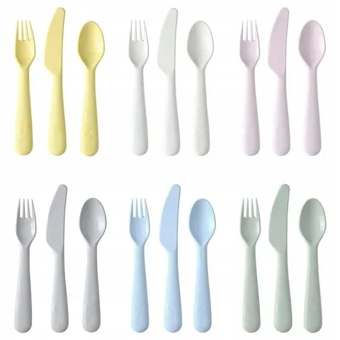 IKEA KALAS Plastikowe sztućce pastelowe 18 szt