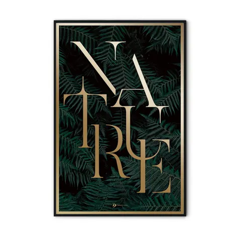 Złoty plakat - napis NATURE