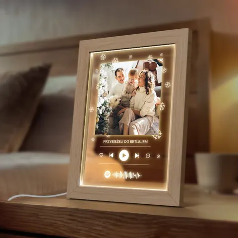 Ramka LED Spotify z motywem świątecznym