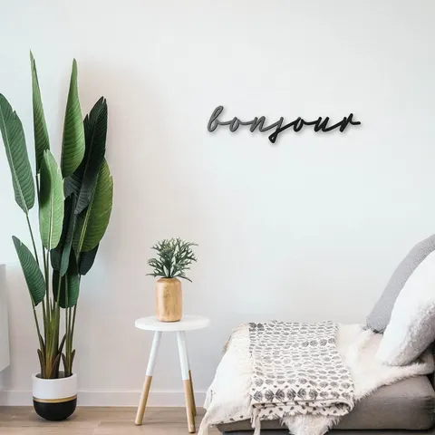 Napis na ścianę z plexi - Bonjour