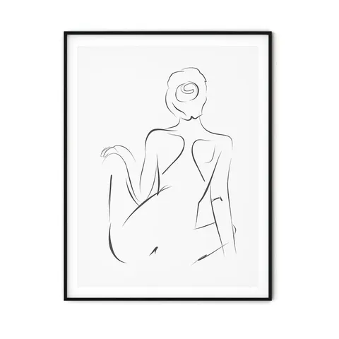 Plakat na ścianę w ramie z Passe-partout - Kobieta