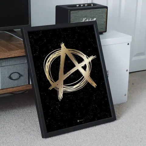 Złoty plakat muzyczny - Punk Rock symbol