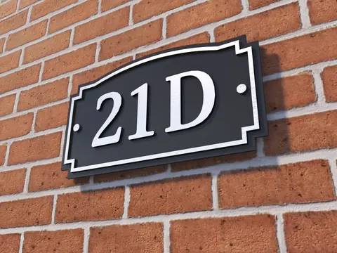 Tabliczka z numerem domu czarno-srebrna