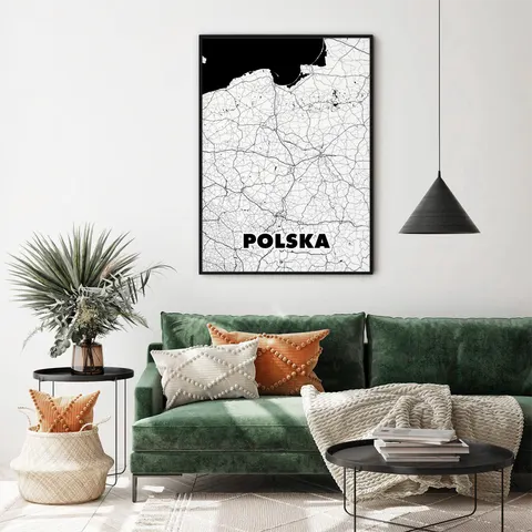 Plakat mapa - Polska - klasyczna
