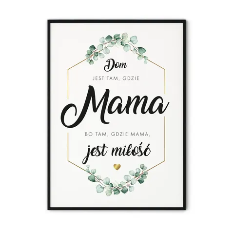 Plakat dla Mamy złoty - Mama