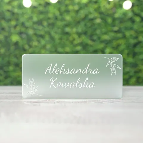 Satynowe winietki ślubne z plexi - Minimalistyczne