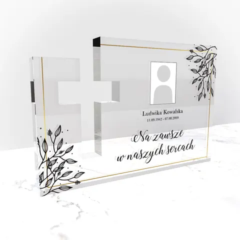 Personalizowana dekoracja pomnikowa - Czarne gałązki