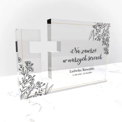 Personalizowana dekoracja pomnikowa - Czarne kwiatki