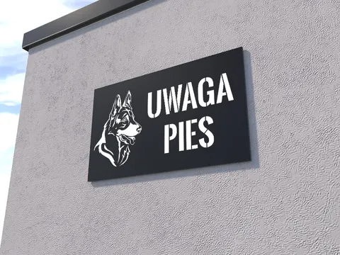 Tabliczka Uwaga pies - I