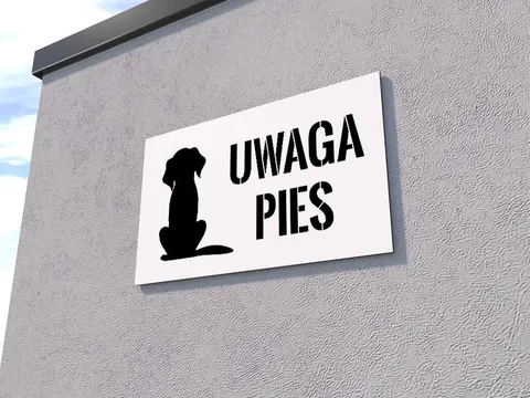 Tabliczka Uwaga pies - III