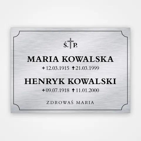 Tablica nagrobkowa z dibondu - Ramka