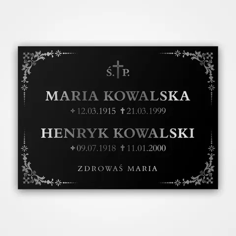 Tablica nagrobkowa z plexi - Dekor