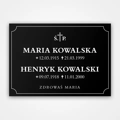 Tablica nagrobkowa z plexi - Ramka