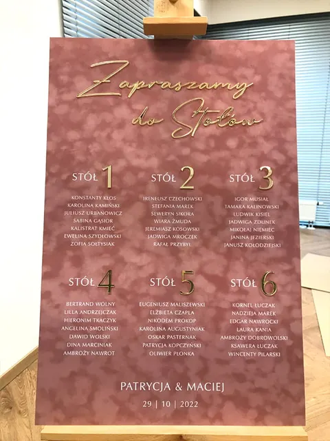 Welurowy plan stołów z plexi - różne warianty kolorystyczne