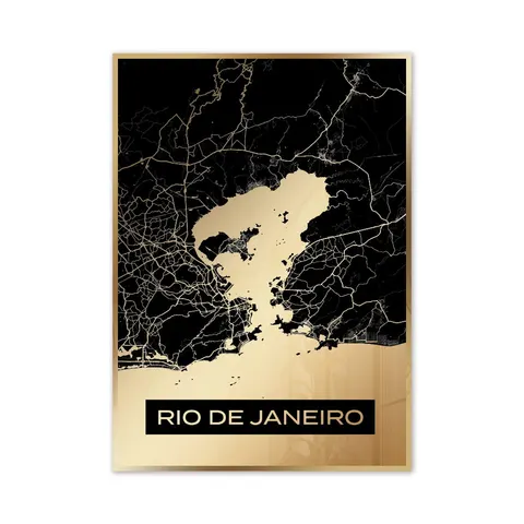 Złota mapa miasta - Rio de Janeiro