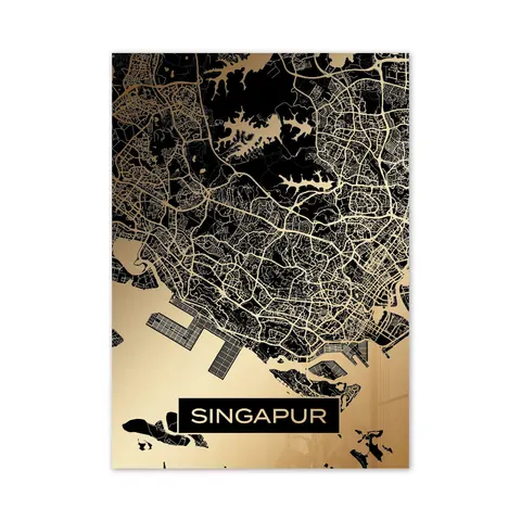 Złota mapa miasta - Singapur