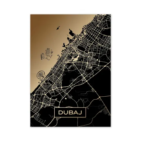 Złota mapa miasta - Dubaj