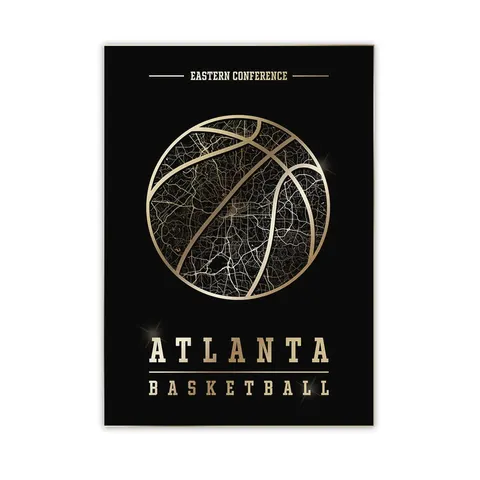 Złoty plakat sportowy - Atlanta Hawks EAST