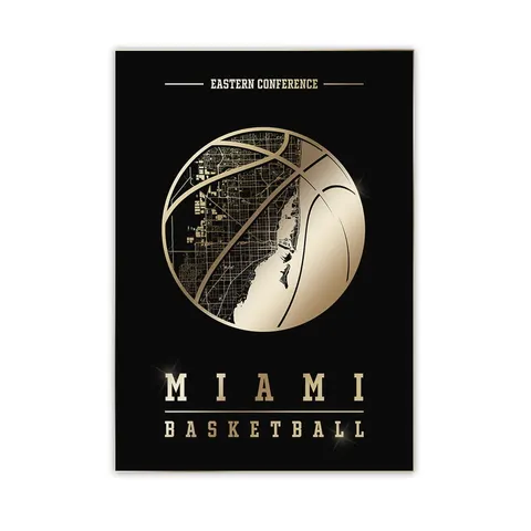 Złoty plakat sportowy - Miami Heat EAST