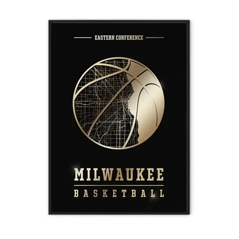 Złoty plakat sportowy - Milwaukee Bucks EAST