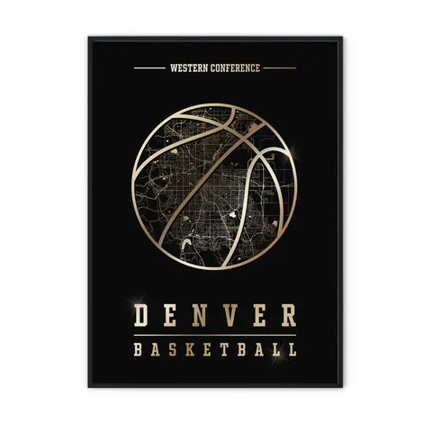 Złoty plakat sportowy - Denver Nuggets WEST