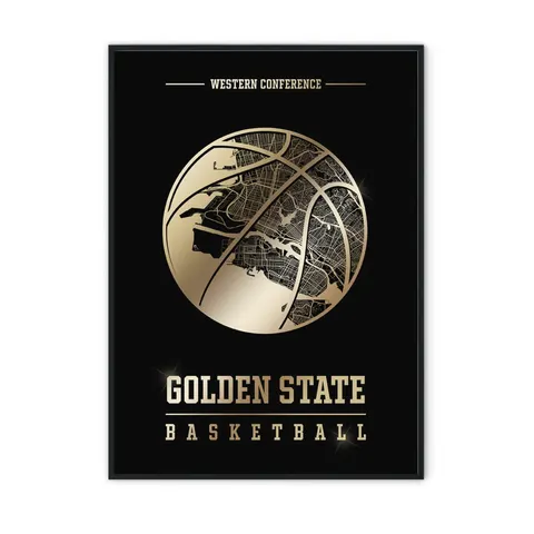 Złoty plakat sportowy - Golden State Wariorrs WEST