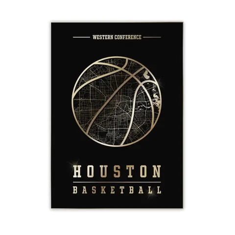 Złoty plakat sportowy - Houston Rockets WEST