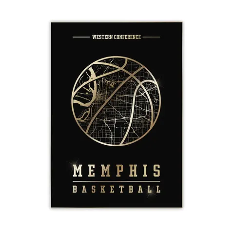 Złoty plakat sportowy - Memphis Grizzlies WEST