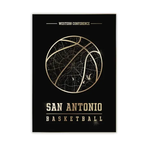 Złoty plakat sportowy - San Antonio Spurs WEST