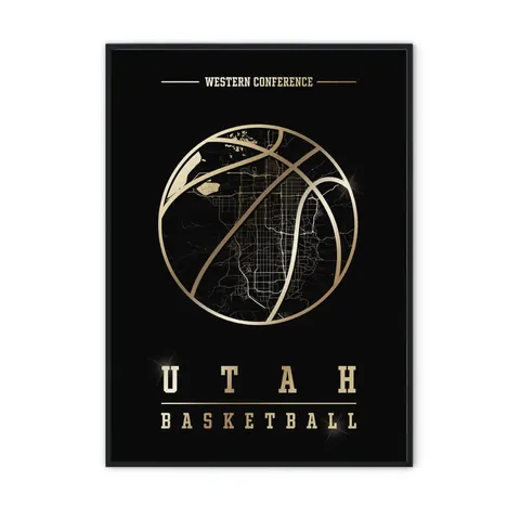 Złoty plakat sportowy - Utah Jazz WEST