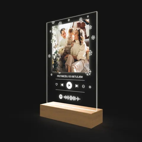 Spotify na podstawce LED ze świątecznym motywem