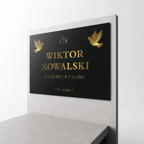 Tablica nagrobkowa z motywem gołębice