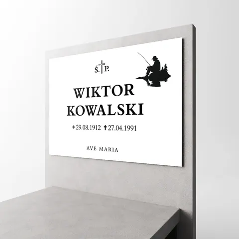 Tablica nagrobkowa z motywem - wędkarz 2
