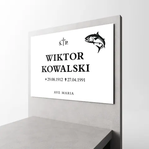 Tablica nagrobkowa z motywem - wędkarstwo 2