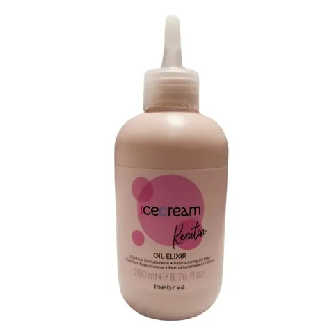 Inebrya ice cream keratin oil elixir, olejek do włosów z keratyną, 200ml