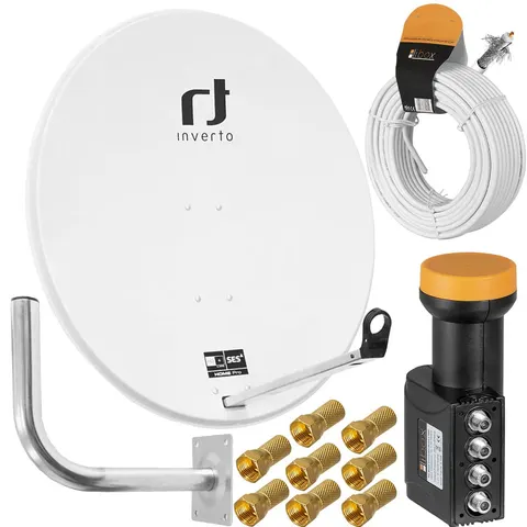 Antena Satelitarna Inverto 80 biała Zestaw quad