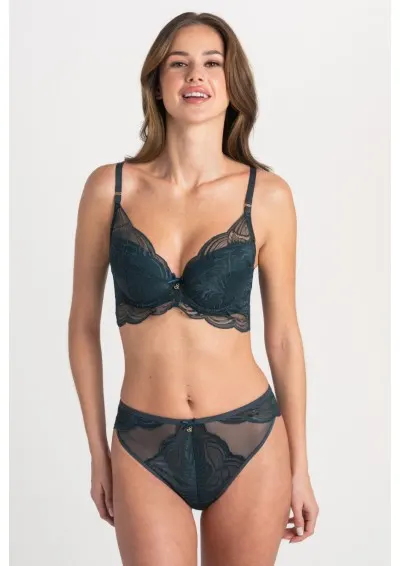 Samanta - Biustonosz Inez A332 morski push-up Zielony 80F