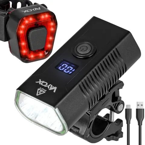 Zestaw lampka rowerowa LED USB na przód i tył VAYOX
