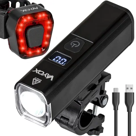 Zestaw lampka rowerowa LED USB na przód i tył VAYOX