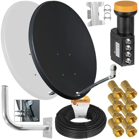 Antena czasza satelitarna CORAB 90 zestaw quad