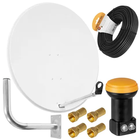 Antena Satelitarna INVERTO 100 biała Zestaw twin GEL