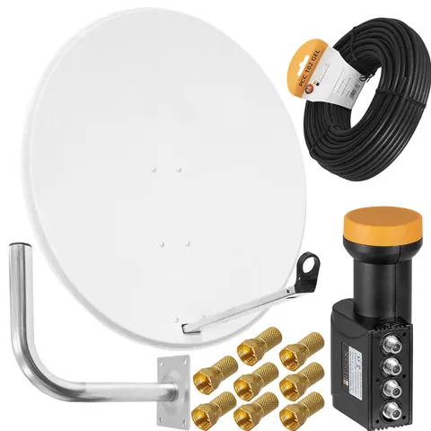 Antena Satelitarna INVERTO 100 biała Zestaw quad GEL